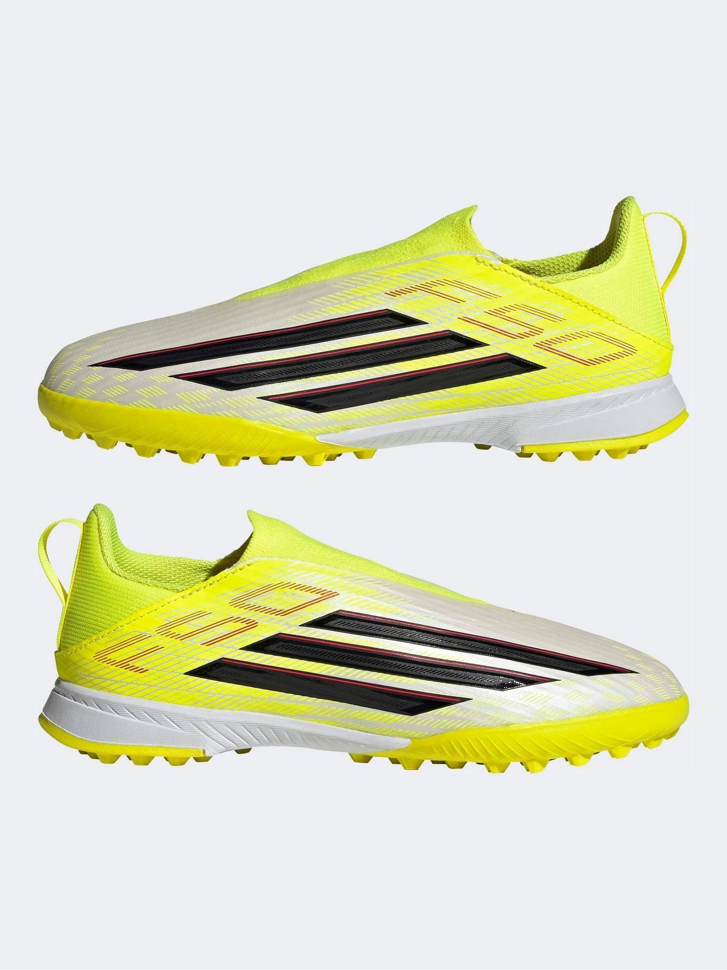 adidas Yellow F50 League Laceless Turf Football Kids Trainers image 5