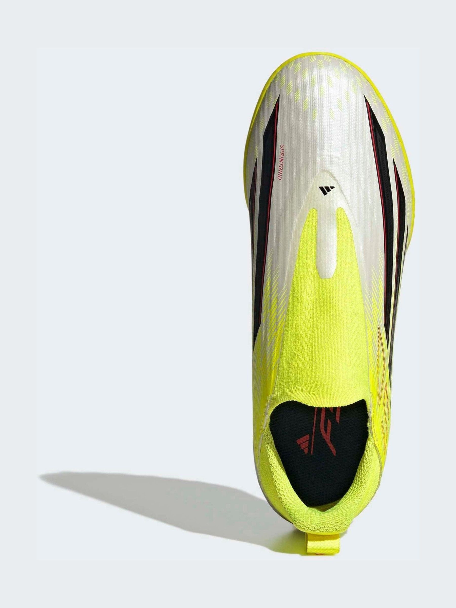 adidas Yellow F50 League Laceless Turf Football Kids Trainers image 7