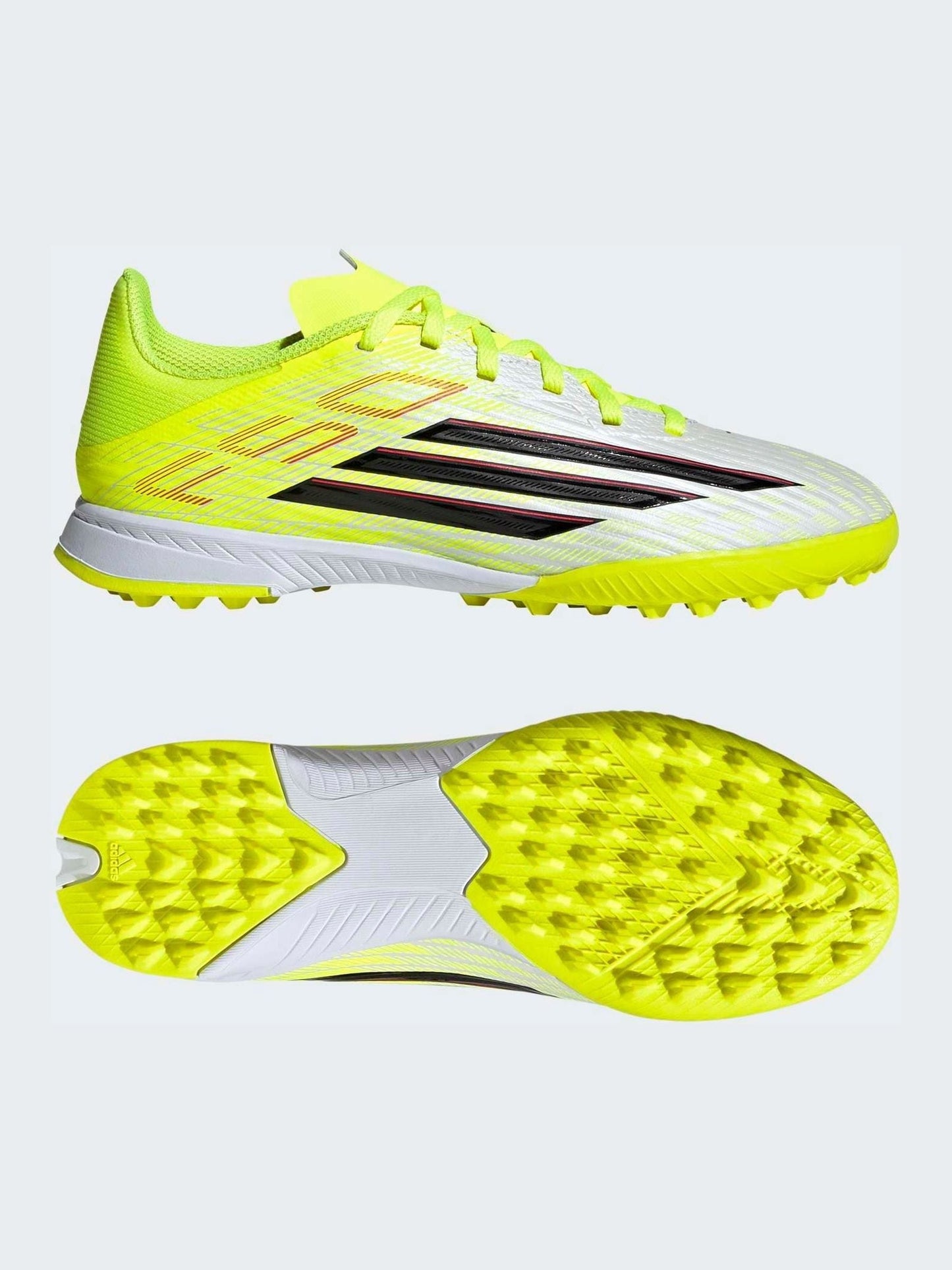 adidas Yellow Kids F50 League Turf Football Trainers image 5