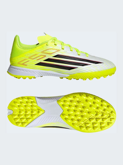 adidas Yellow Kids F50 League Turf Football Trainers image 5