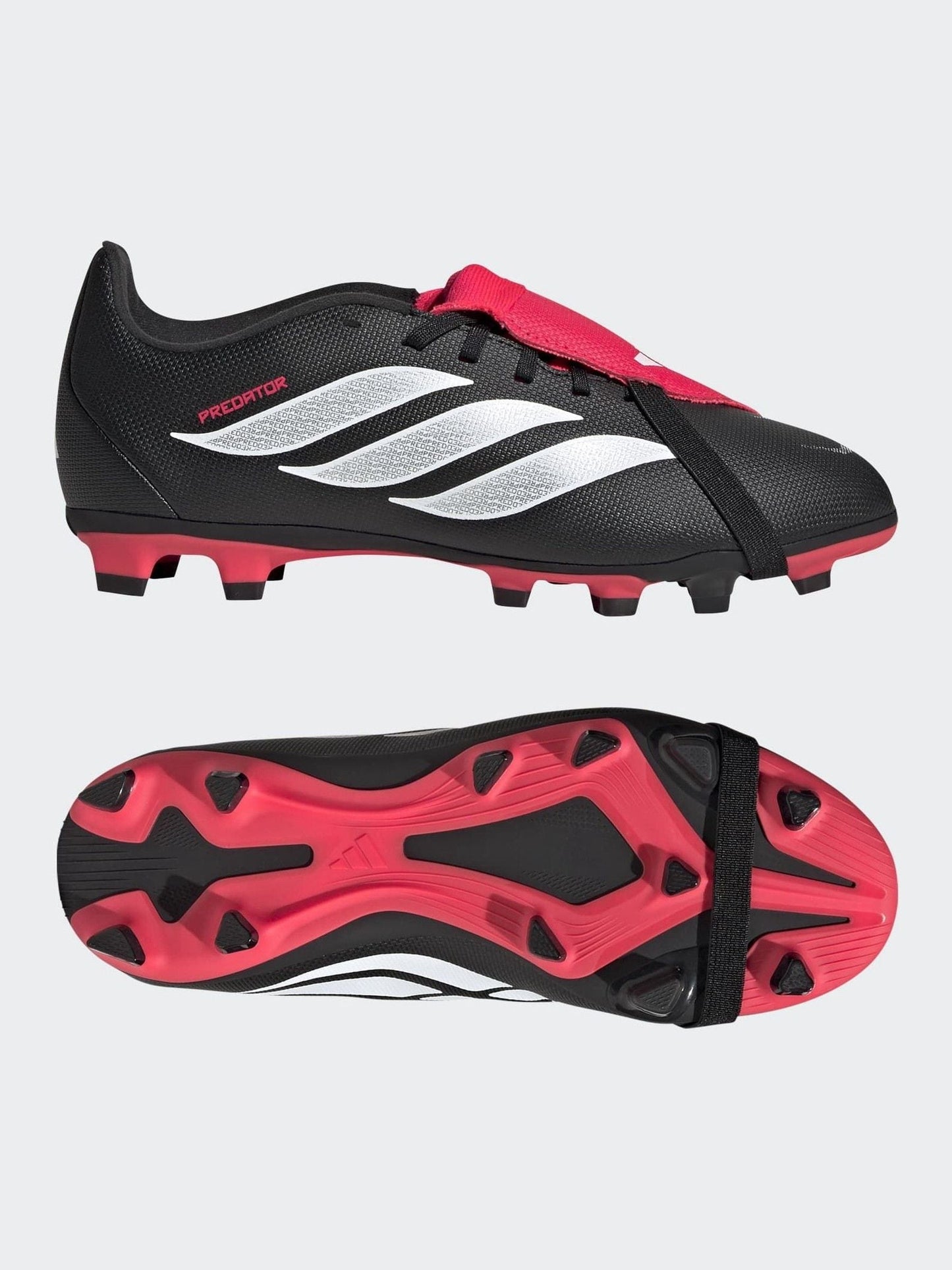 adidas Black Predator Club Fold-Over Tongue Firm Ground/Multi Ground Football Boots Kids image 5