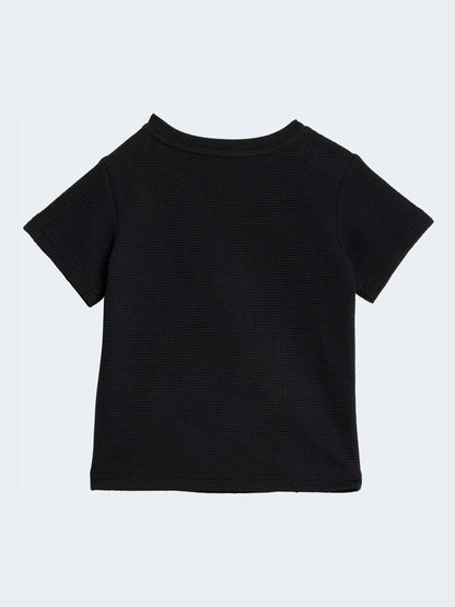 adidas Originals Black Waffle T-Shirt and Shorts Set image 3