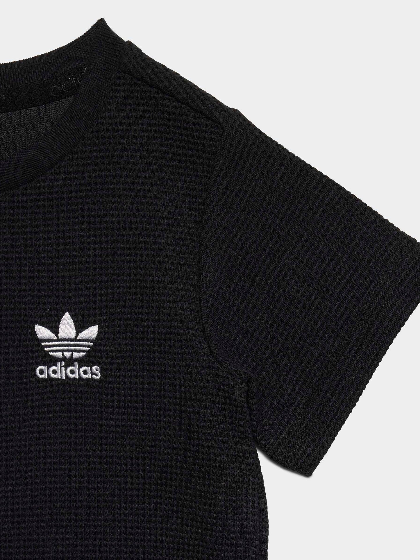 adidas Originals Black Waffle T-Shirt and Shorts Set image 5
