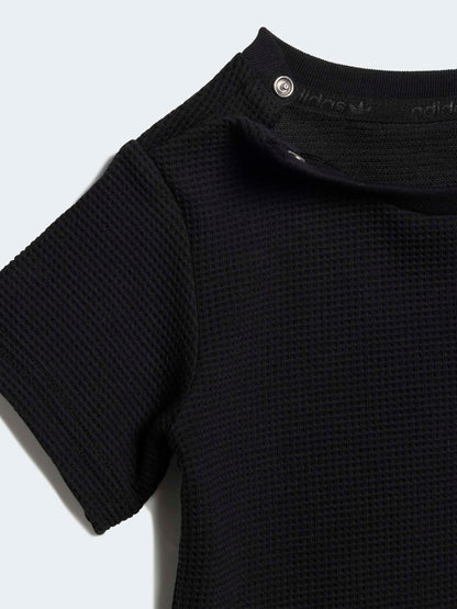 adidas Originals Black Waffle T-Shirt and Shorts Set image 6