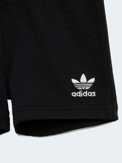 adidas Originals Black Waffle T-Shirt and Shorts Set image 7