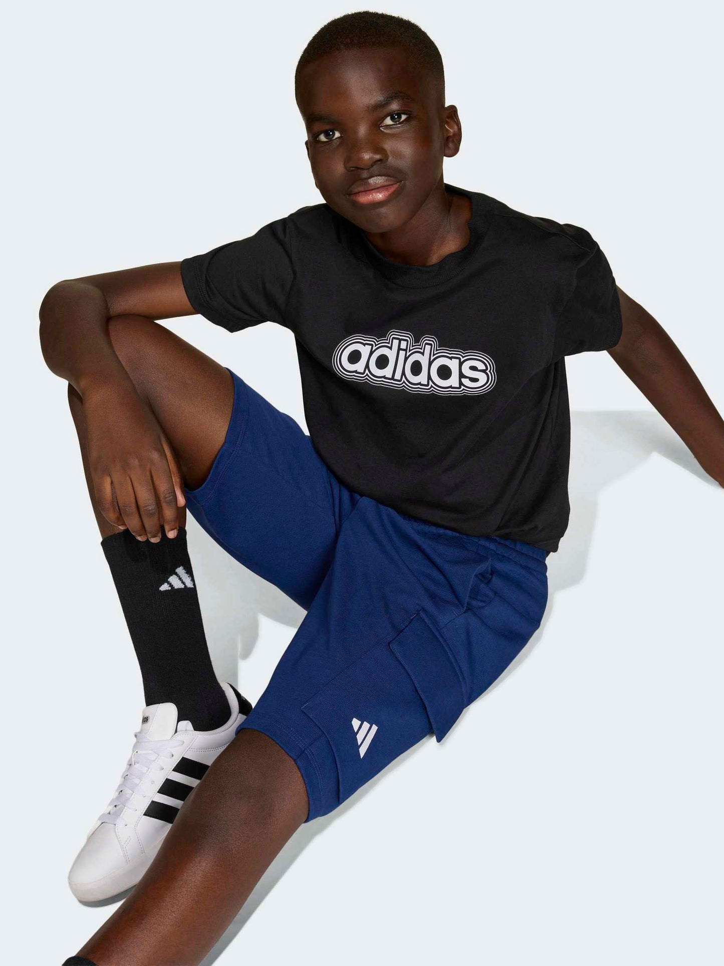 Dsiney Kidz - adidas Blue Essentials Kids Cargo Shorts image 5