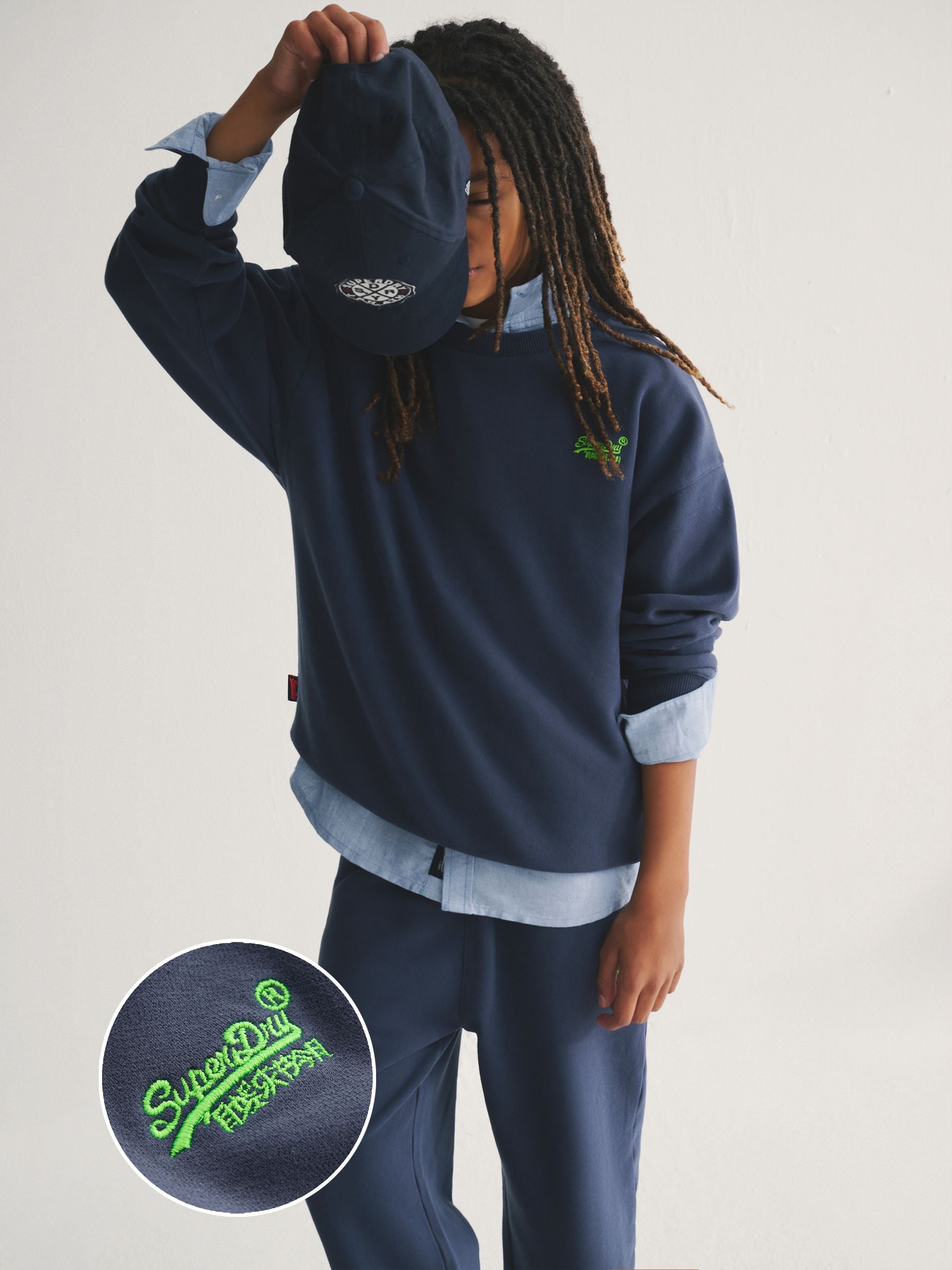 Superdry Blue/Yellow Sweat Top & Joggers Set image 1