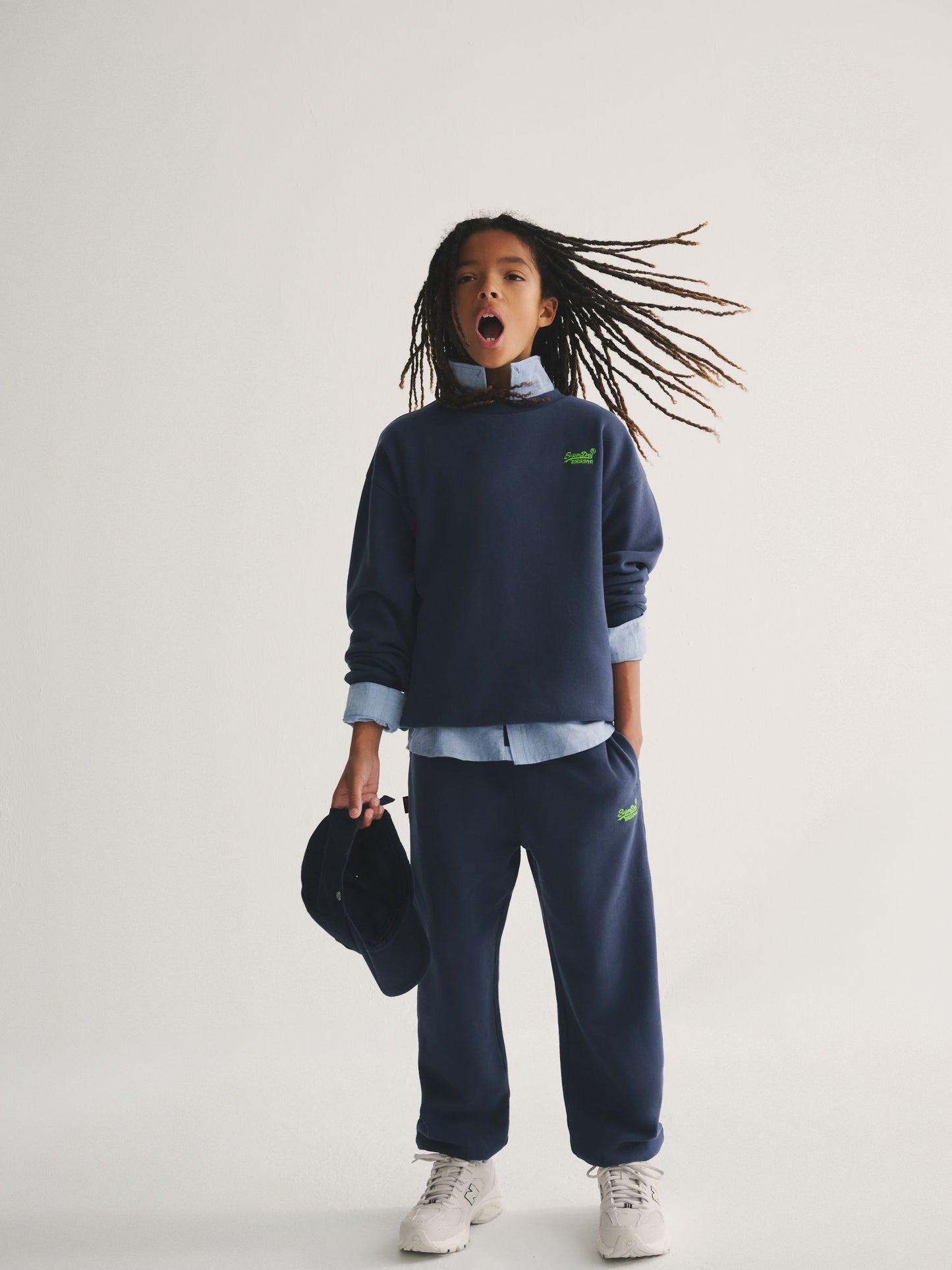 Superdry Blue/Yellow Sweat Top & Joggers Set image 4