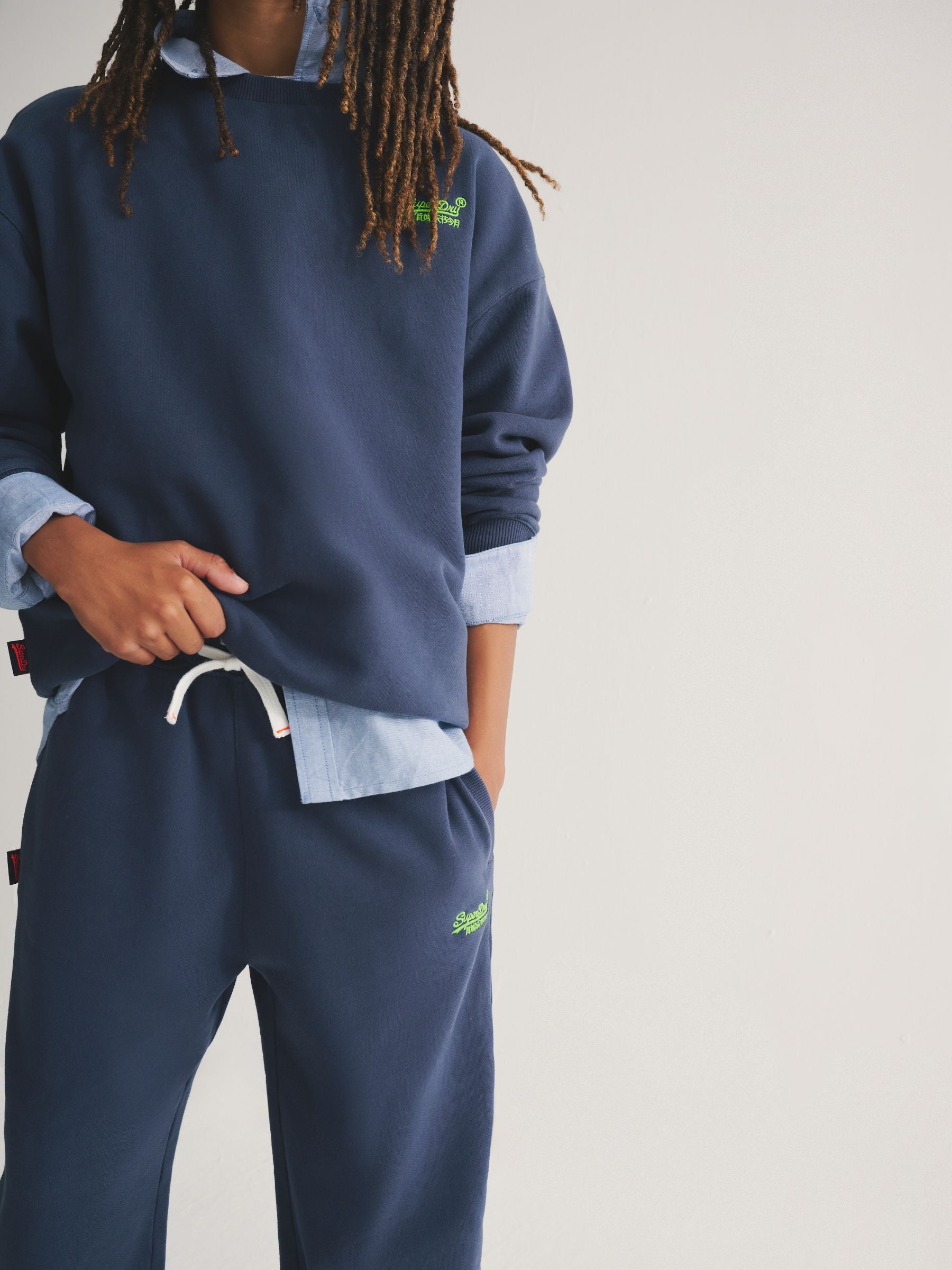 Superdry Blue/Yellow Sweat Top & Joggers Set image 6