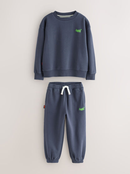 Superdry Blue/Yellow Sweat Top & Joggers Set image 7