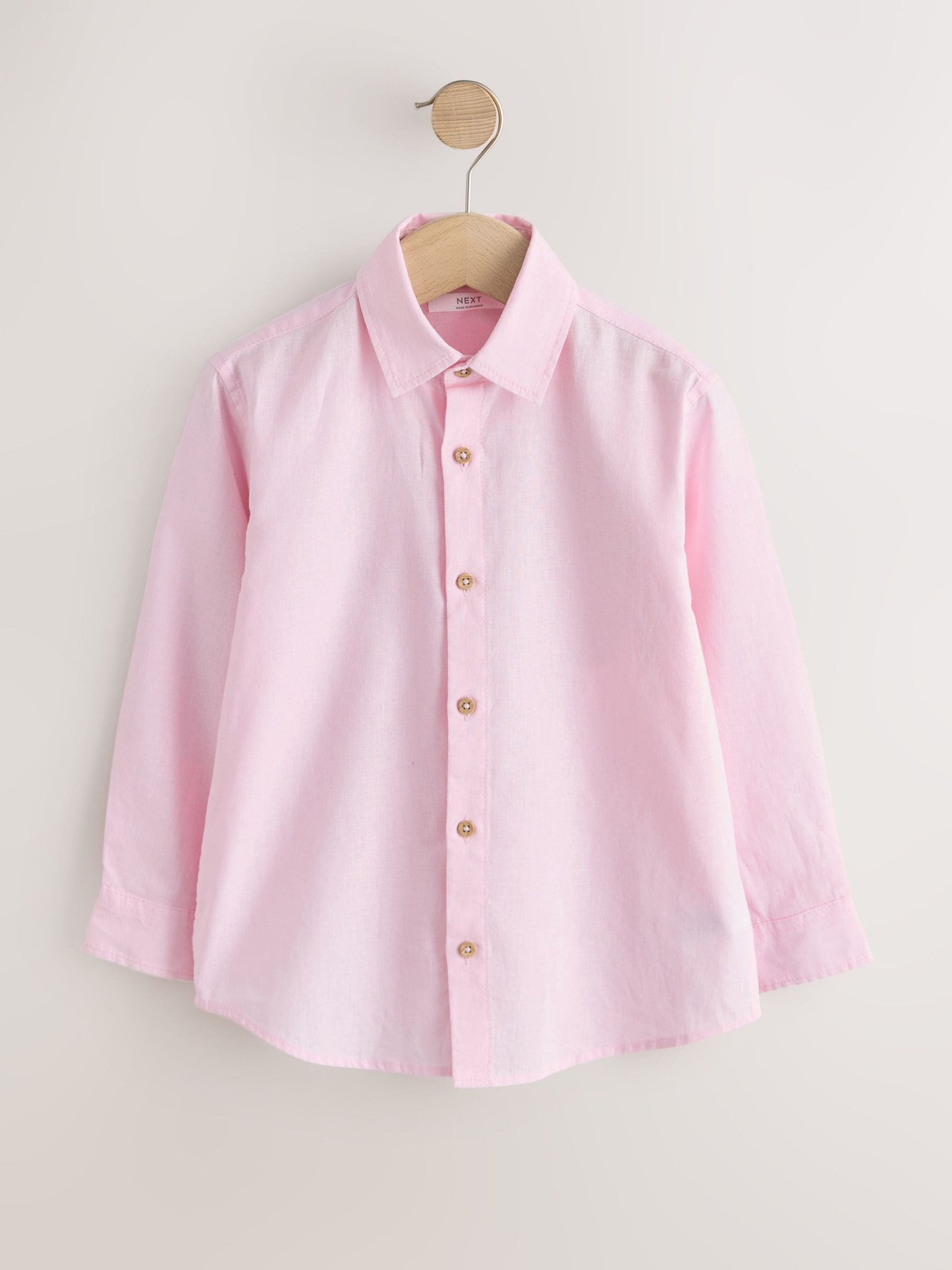 Dsiney Kidz - Pink Long Sleeve Relaxed Linen Blend Shirt (3-16yrs) image 1