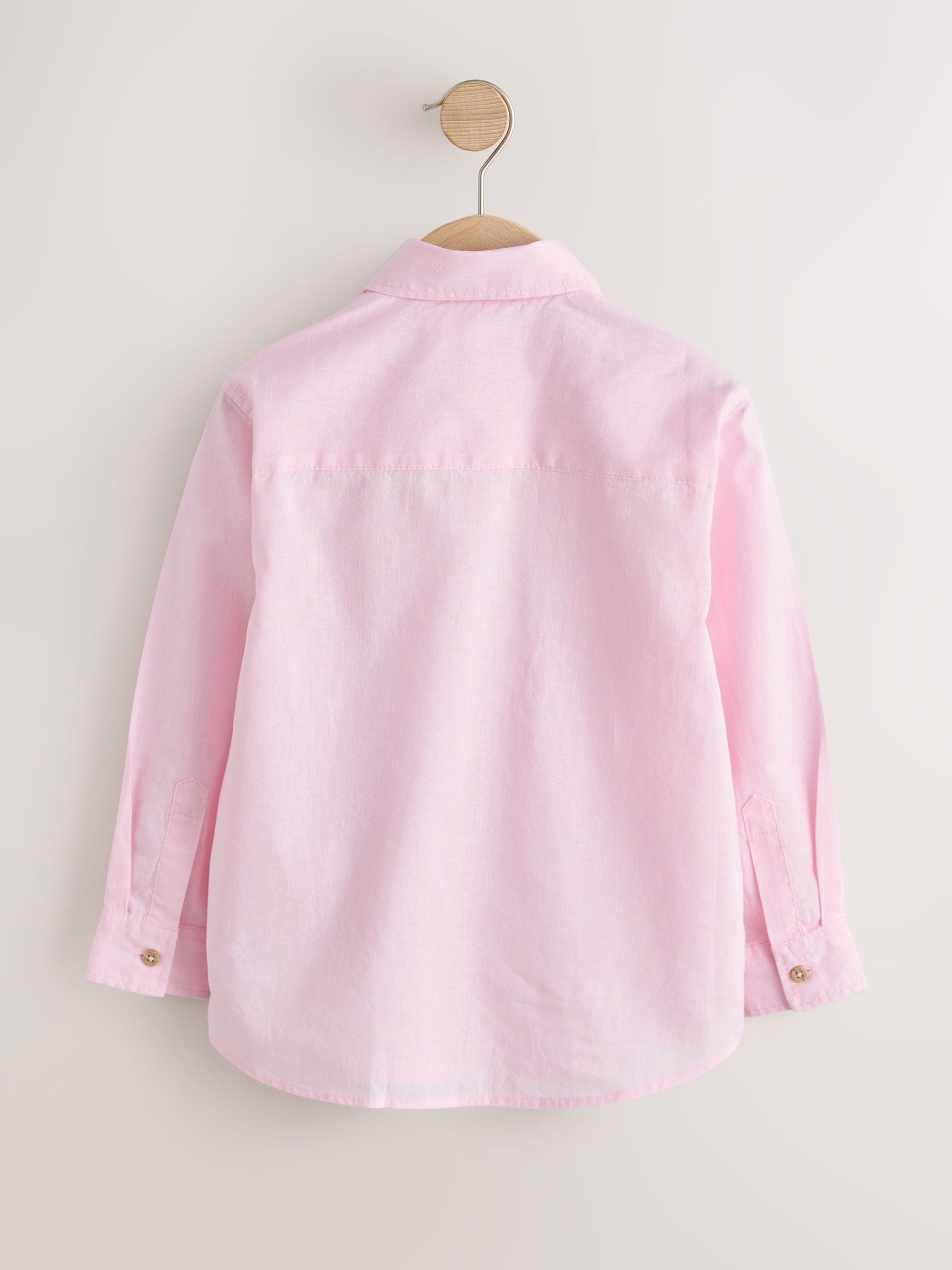 Dsiney Kidz - Pink Long Sleeve Relaxed Linen Blend Shirt (3-16yrs) image 2