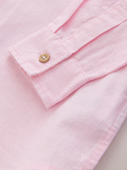 Dsiney Kidz - Pink Long Sleeve Relaxed Linen Blend Shirt (3-16yrs) image 4