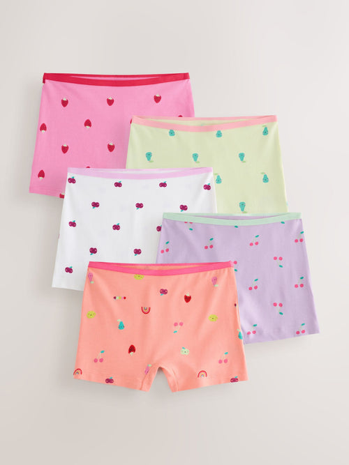 Pink/Lilac Fruits Short Briefs 5 Pack (2-16yrs) image 1
