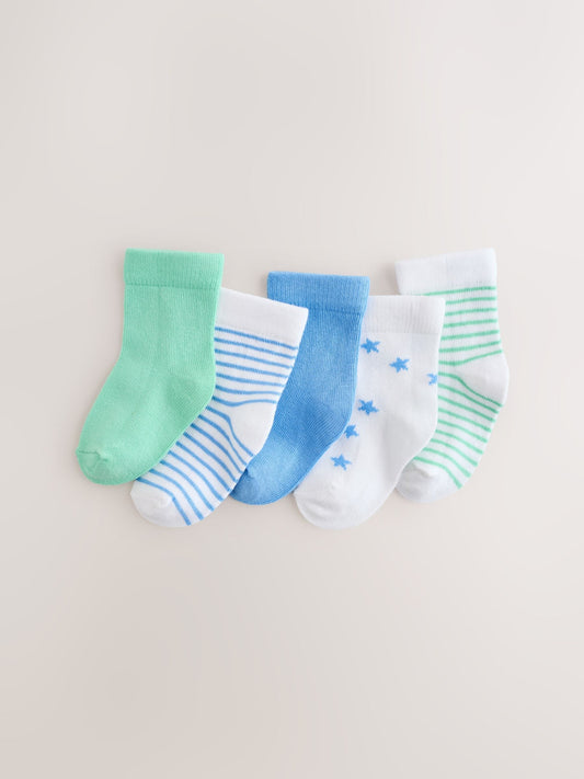 Green baby socks 5 pack (0mths-2yrs) image 1