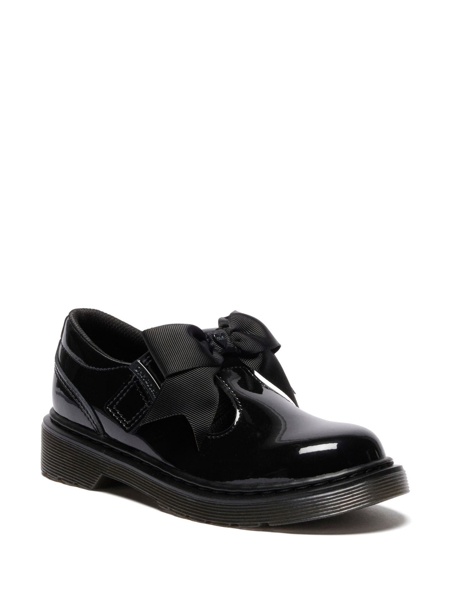 Dr. Martens Black Junior Polley Ii Bow Patent Lamper Shoes image 2