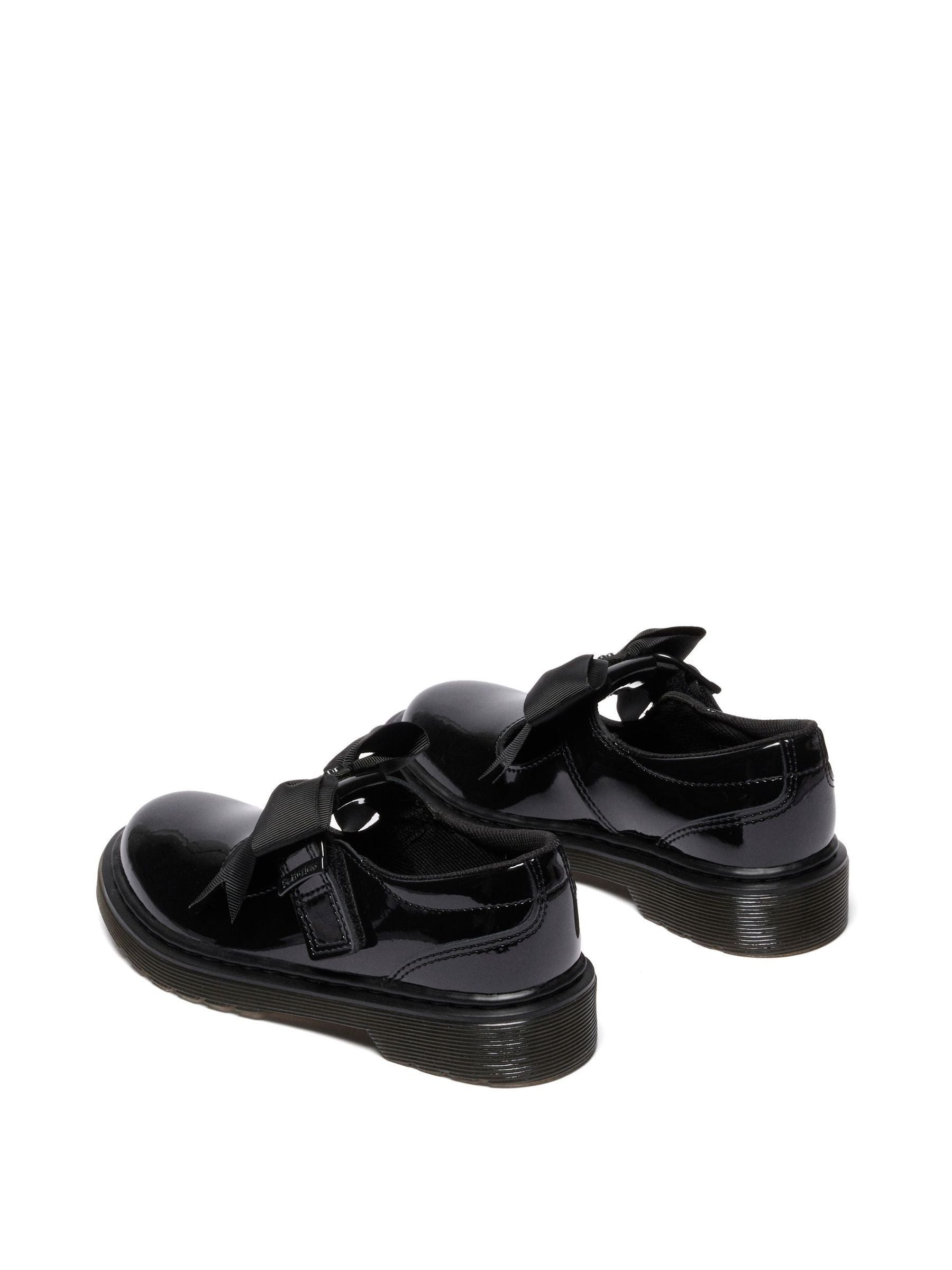 Dr. Martens Black Junior Polley Ii Bow Patent Lamper Shoes image 3