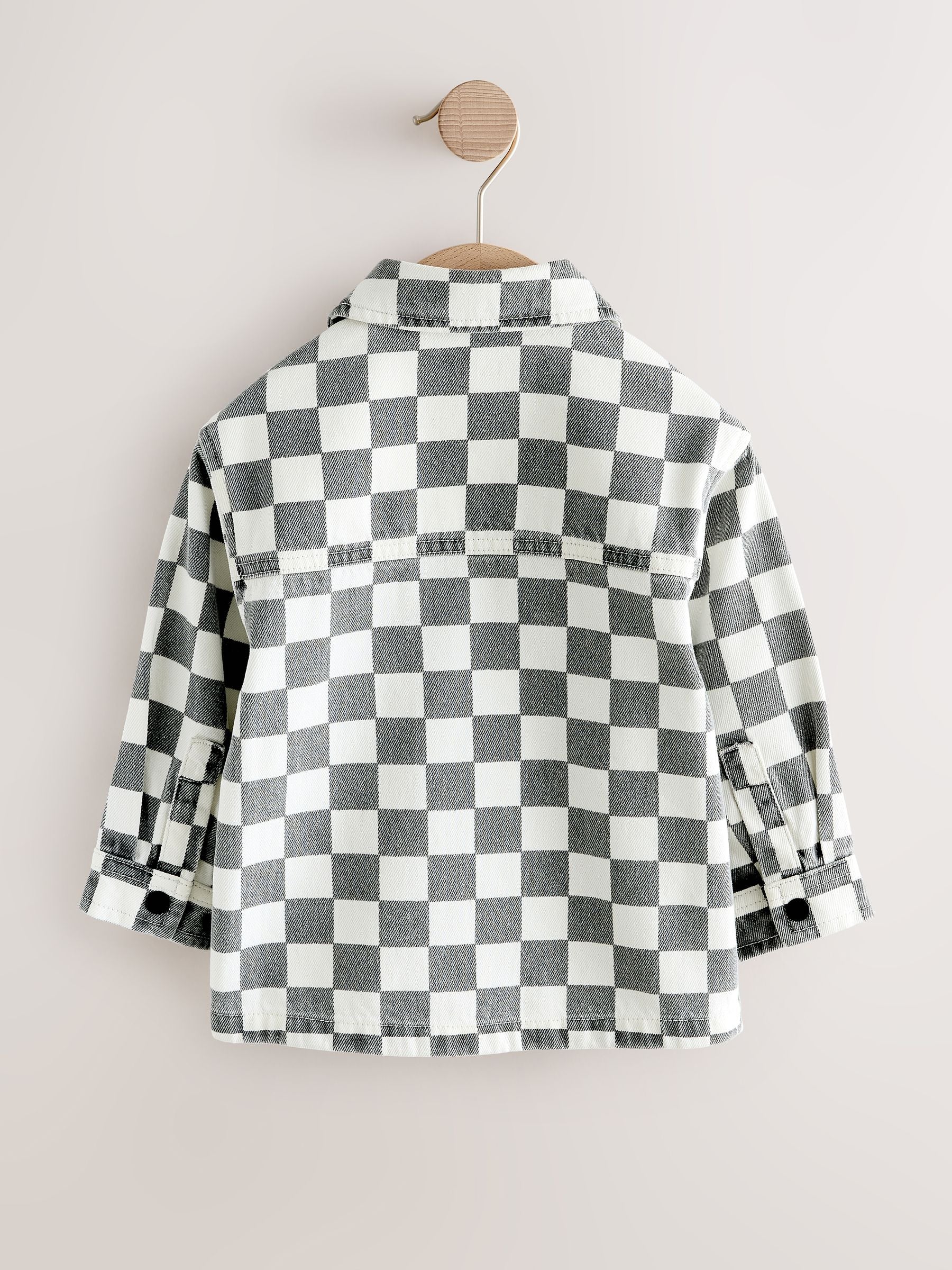 Dsiney Kidz - Grey/White Checkerboard Long Sleeve Zip Through Overshirt (3mths-7yrs) image 6