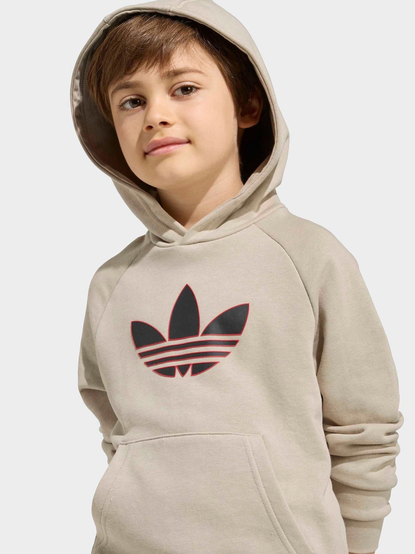 adidas originals Brown Trefoil Hoodie and Jogger Little Kids Set image 4