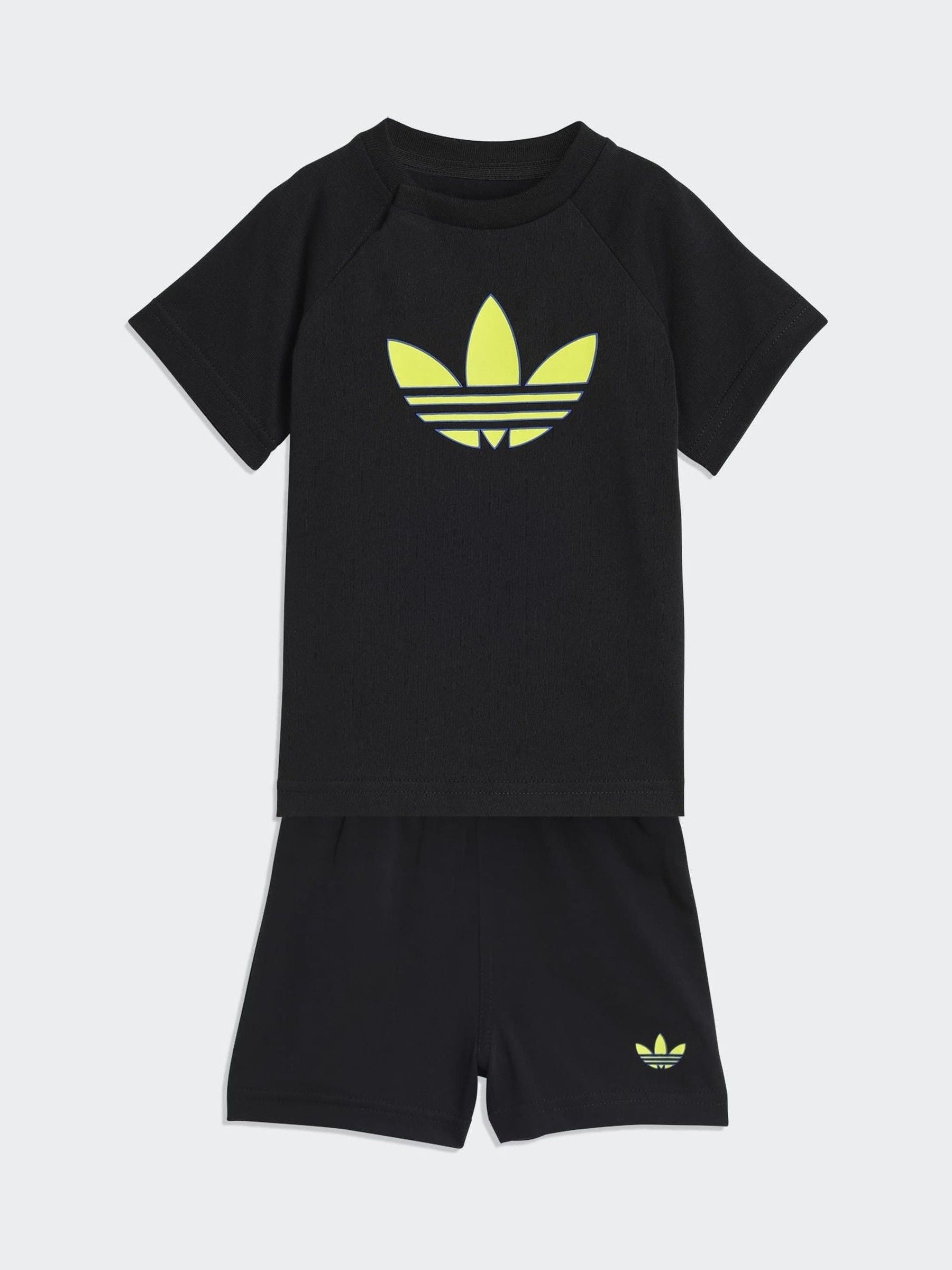 adidas Originals Black Trefoil Top and Shorts Infant Set image 1