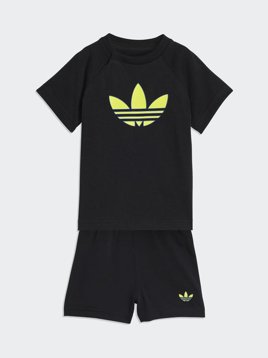 adidas Originals Black Trefoil Top and Shorts Infant Set image 1