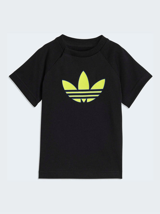 adidas Originals Black Trefoil Top and Shorts Infant Set image 2