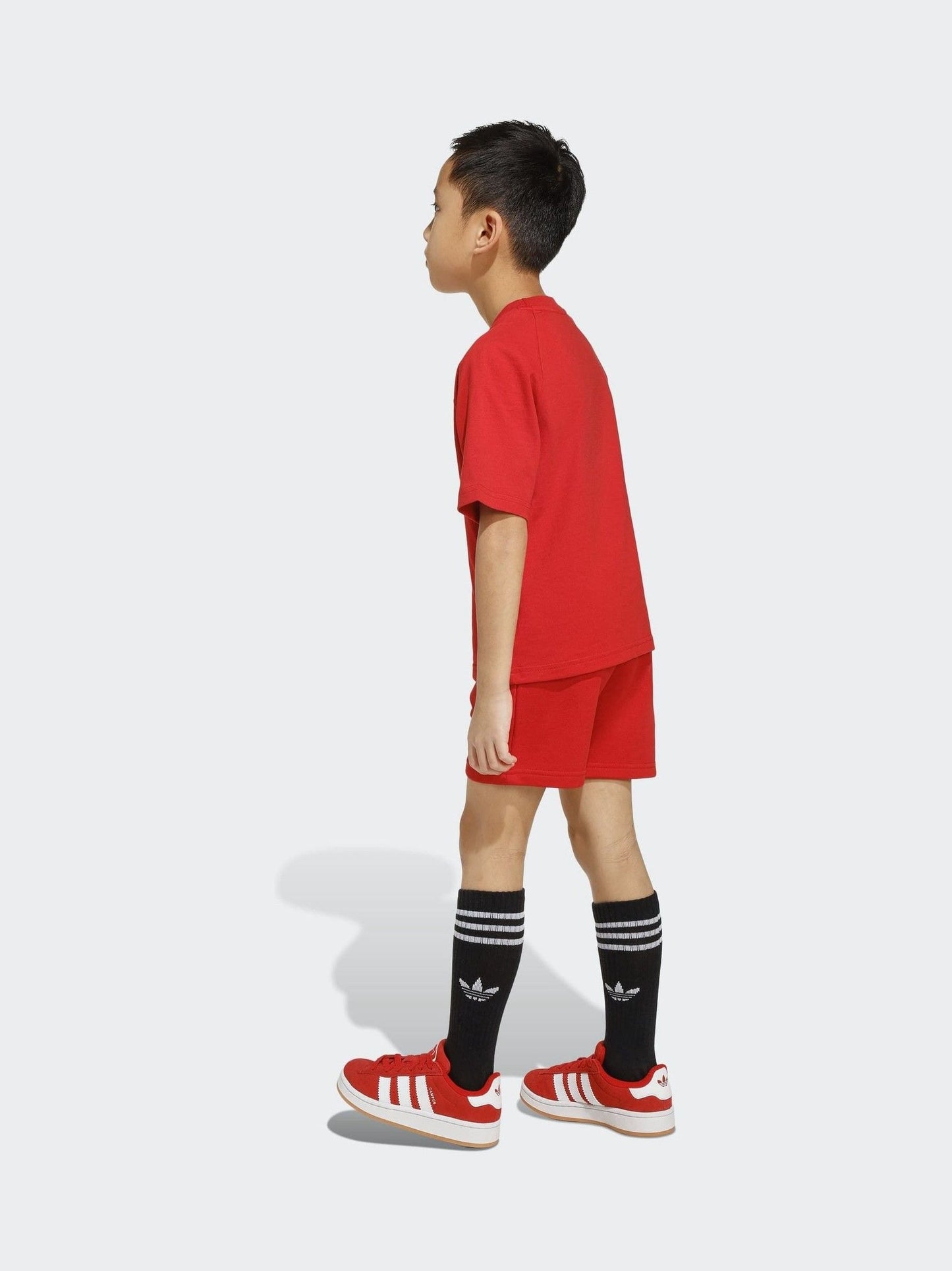adidas Originals Red Trefoil T-Shirt and Shorts Little Kids Set image 2