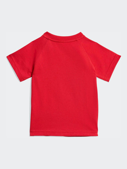 adidas Originals Red Trefoil Top and Shorts Infant Set image 3