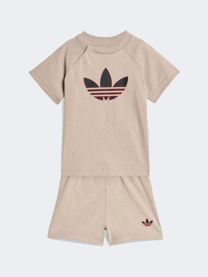 adidas Originals Neutral Trefoil Top and Shorts Infant Set image 1