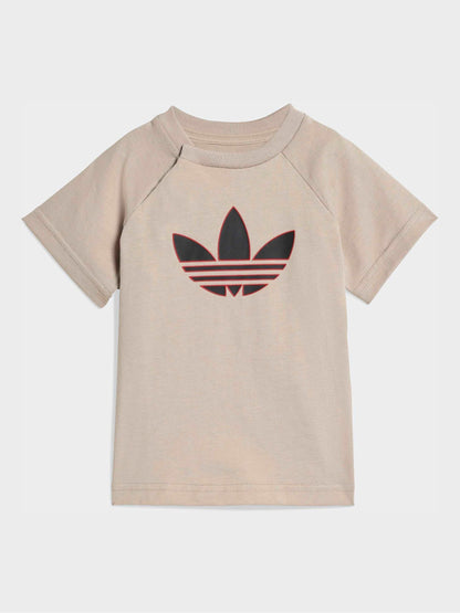 adidas Originals Neutral Trefoil Top and Shorts Infant Set image 2