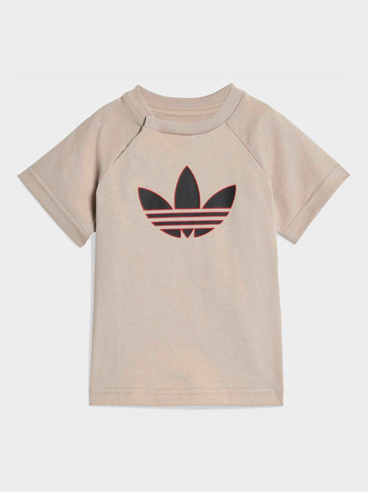 adidas Originals Neutral Trefoil Top and Shorts Infant Set image 2
