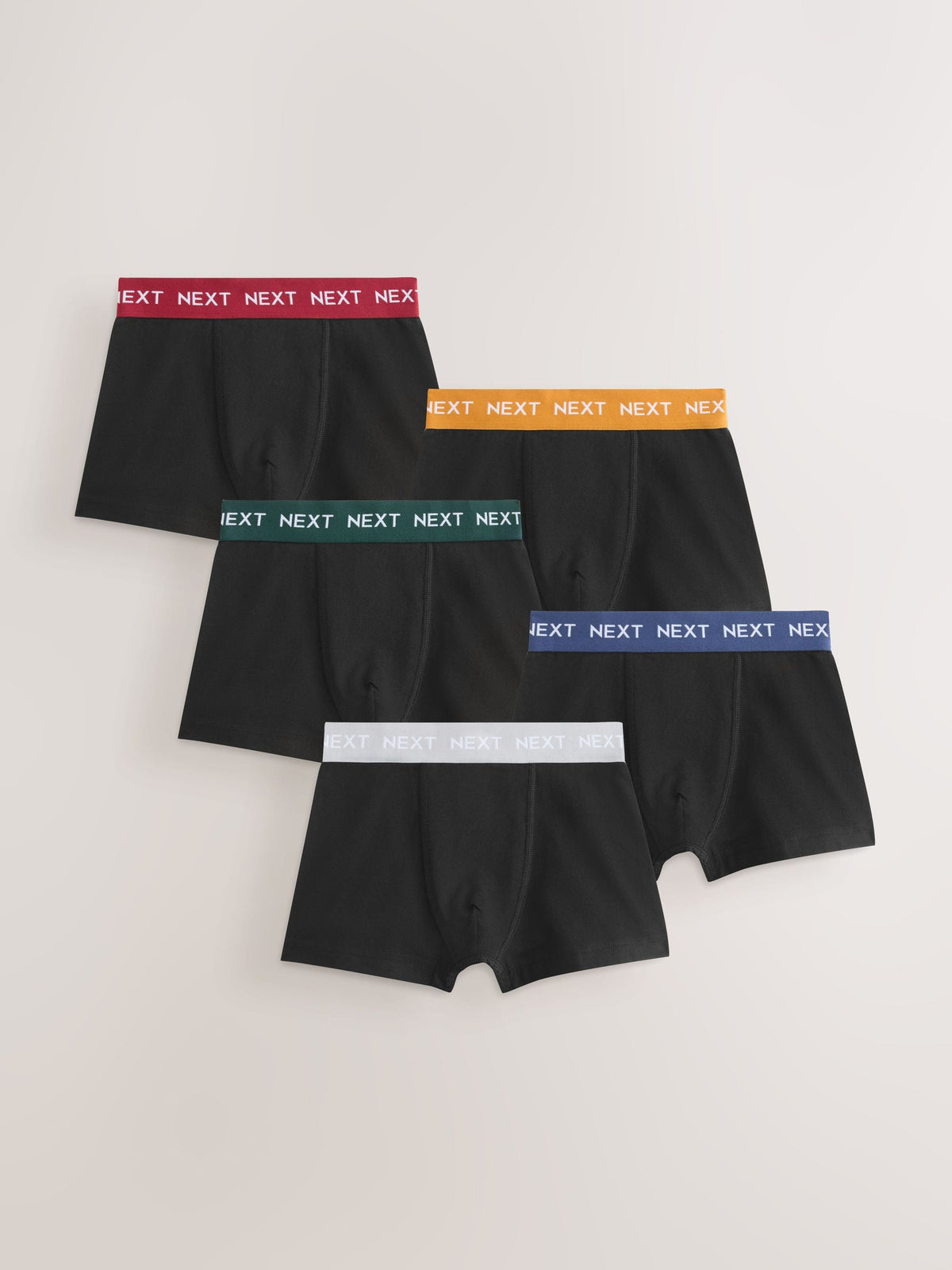 Dsiney Kidz - Black with Autumnal Coloured Waistbands Trunks 5 Pack (1.5-16yrs) image 1