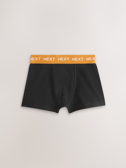 Dsiney Kidz - Black with Autumnal Coloured Waistbands Trunks 5 Pack (1.5-16yrs) image 7