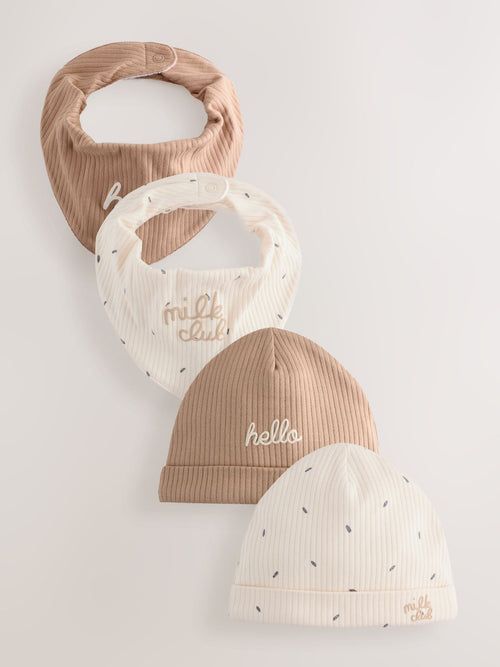 Neutral Milk Club Baby Hat & Bib Set (0-12mths) image 1