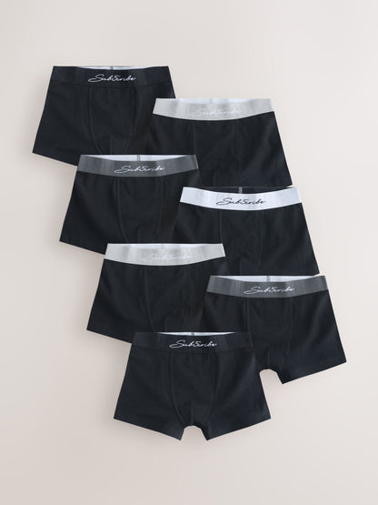 Dsiney Kidz - Black Subscribe Waistband Trunks 7 Pack (2-16yrs) image 1