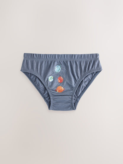 Dsiney Kidz - Navy Space Cotton Printed Briefs 5 Pack (1.5-10yrs) image 6