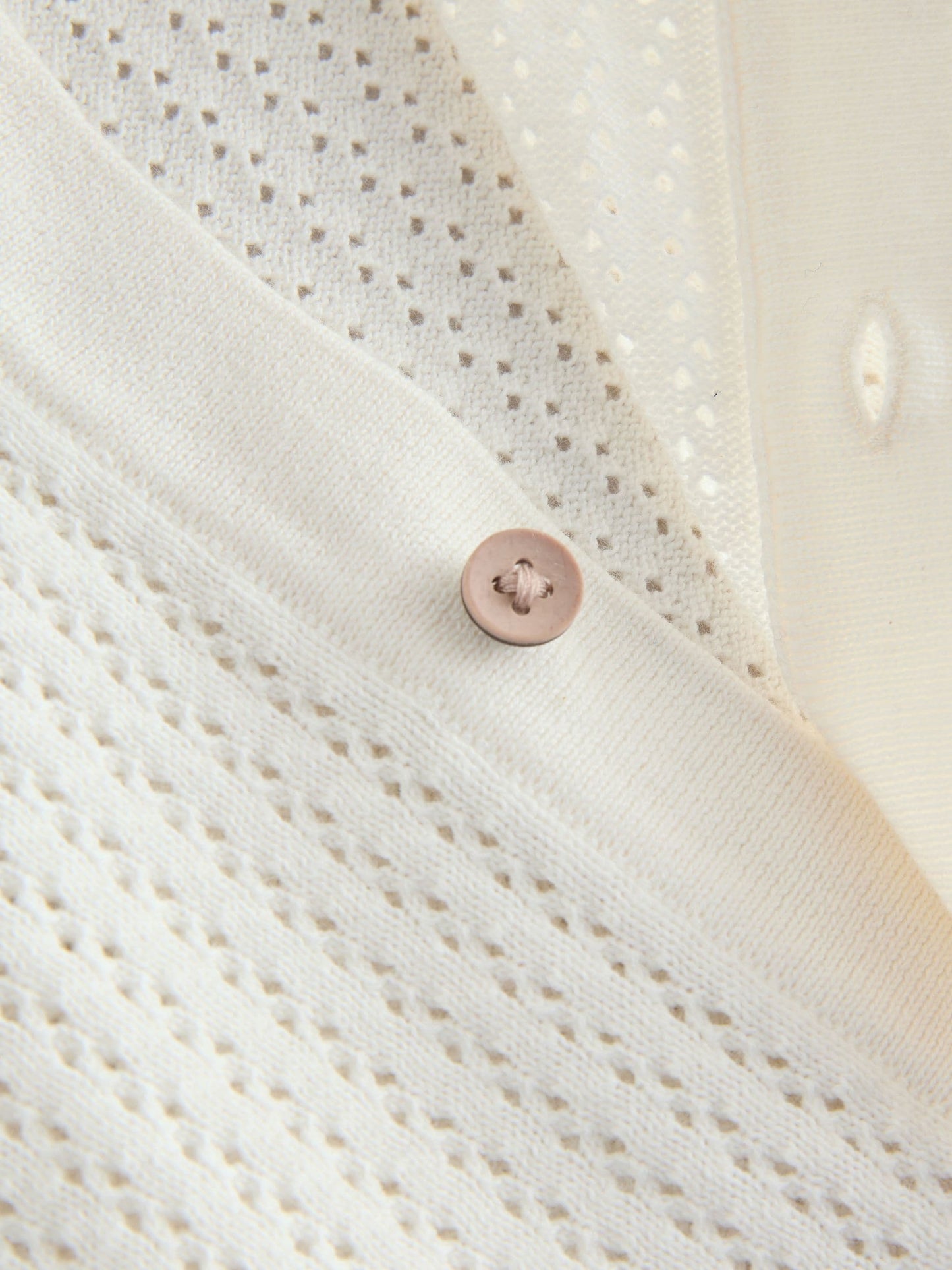 Dsiney Kidz - White Knitted Button Through Polo Shirt (3-16yrs) image 3