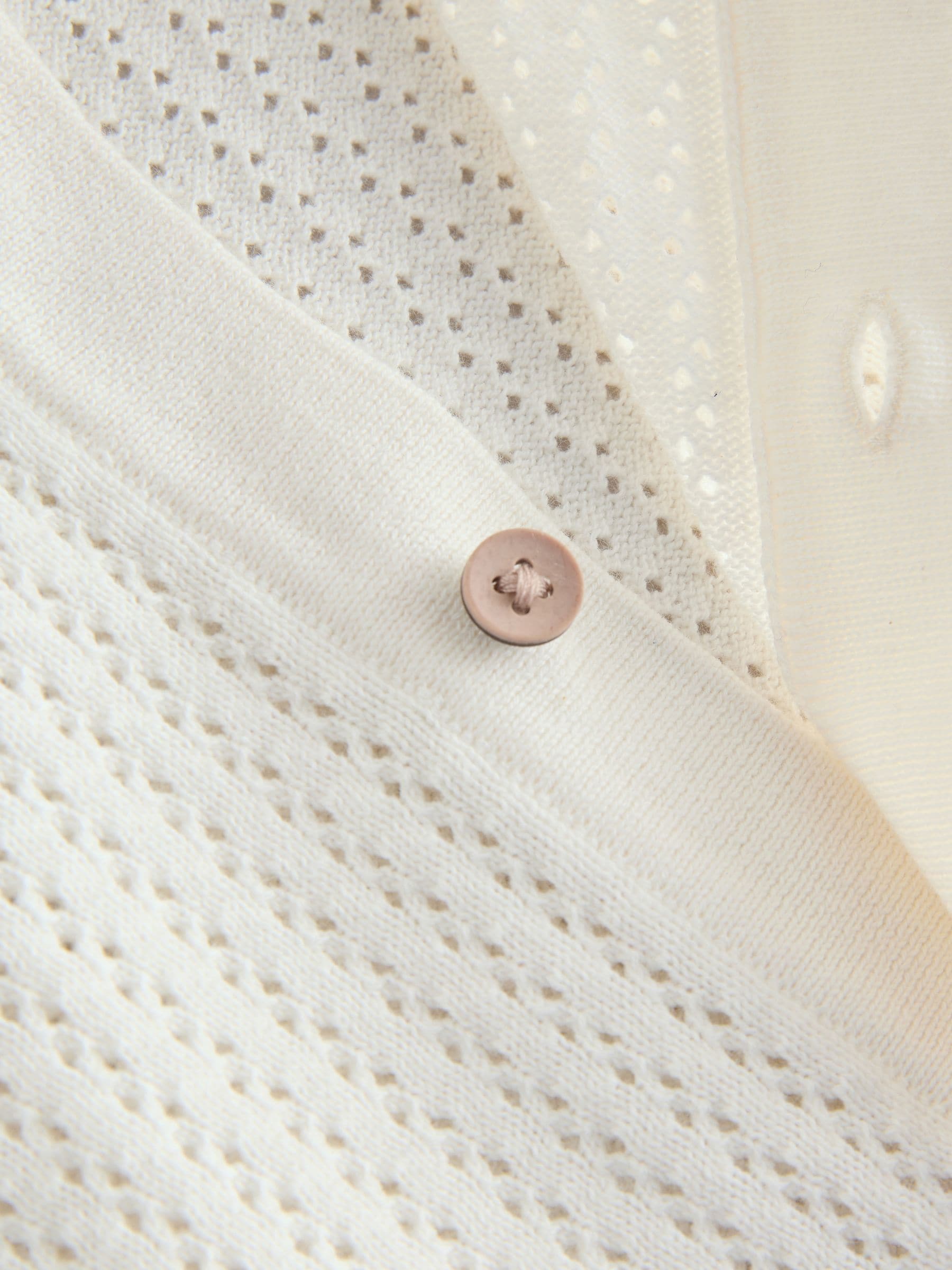 Dsiney Kidz - White Knitted Button Through Polo Shirt (3-16yrs) image 3