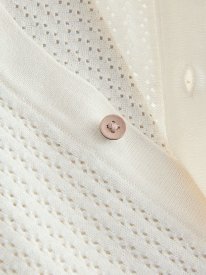 Dsiney Kidz - White Knitted Button Through Polo Shirt (3-16yrs) image 3