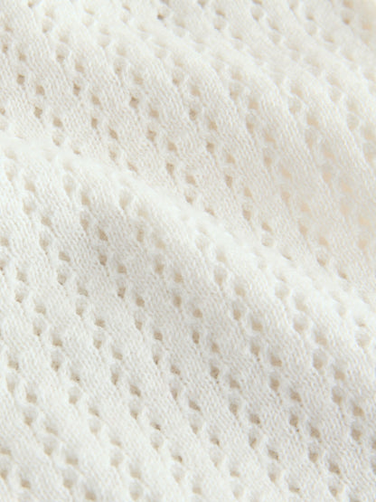 Dsiney Kidz - White Knitted Button Through Polo Shirt (3-16yrs) image 5