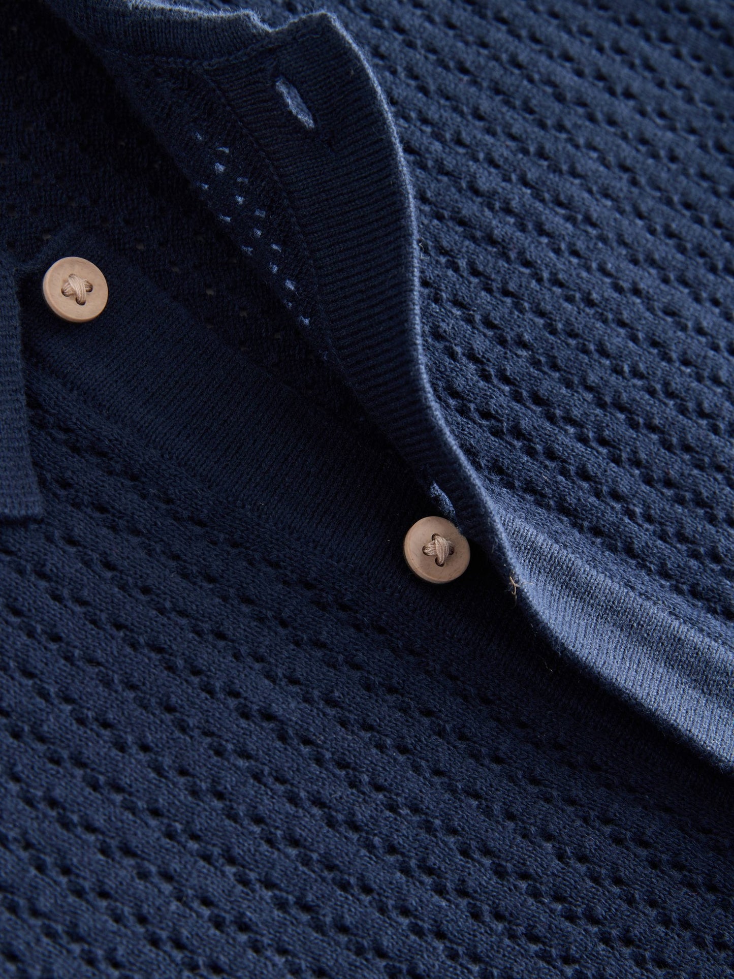 Dsiney Kidz - Navy Blue Knitted Button Through Polo Shirt (3-16yrs) image 6