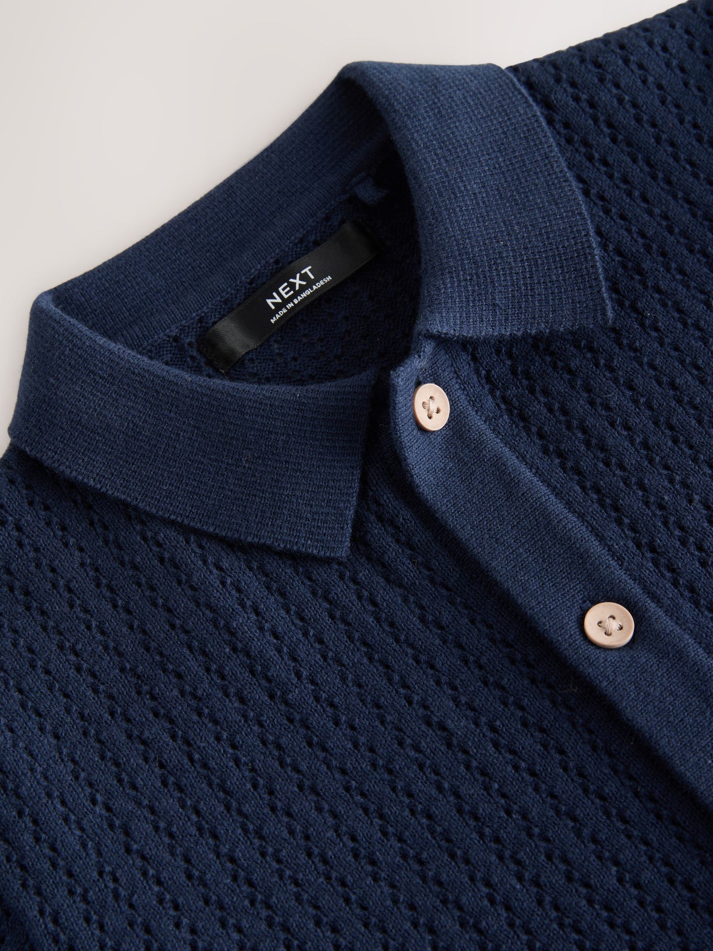 Dsiney Kidz - Navy Blue Knitted Button Through Polo Shirt (3-16yrs) image 7