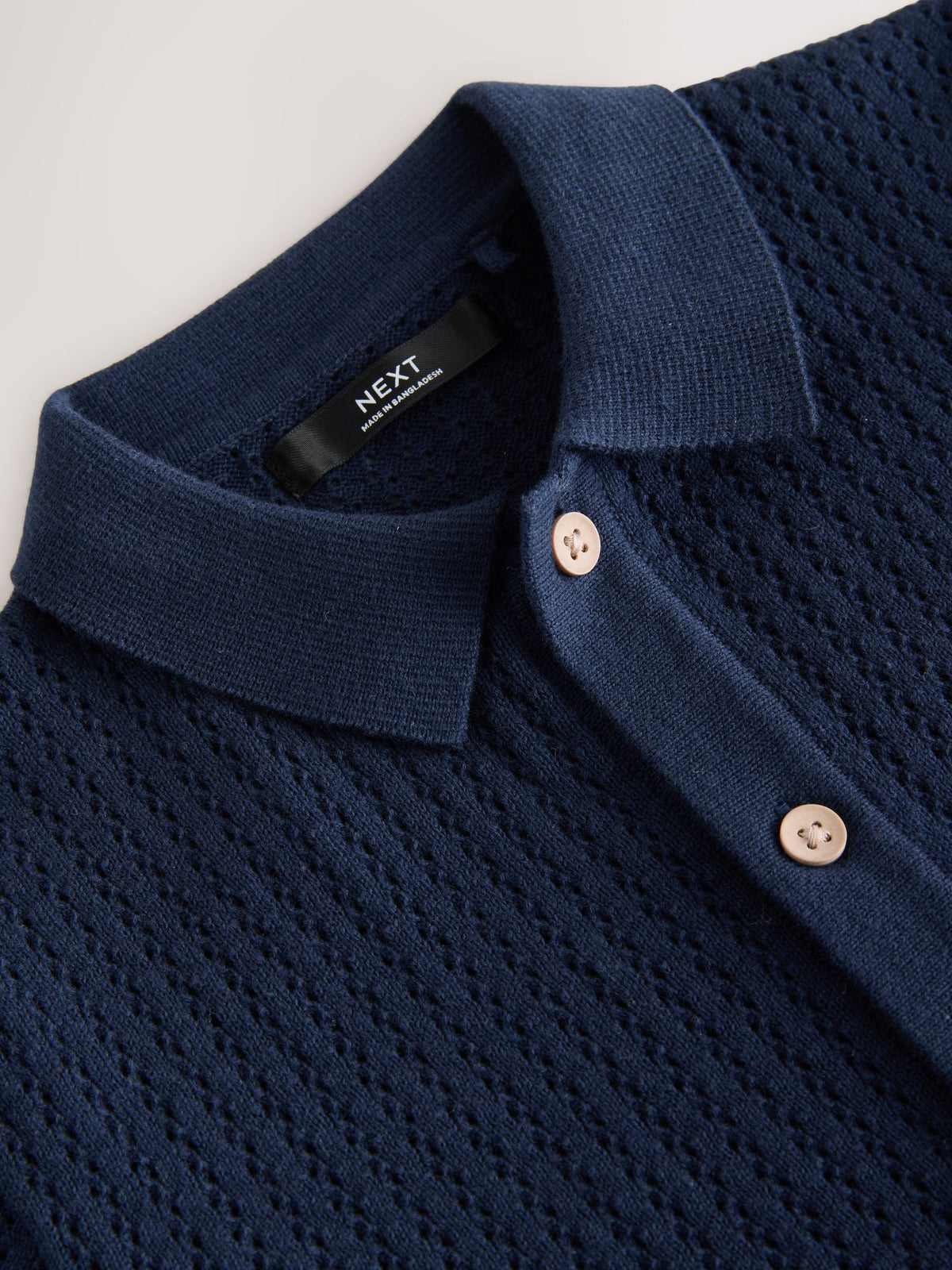 Dsiney Kidz - Navy Blue Knitted Button Through Polo Shirt (3-16yrs) image 7