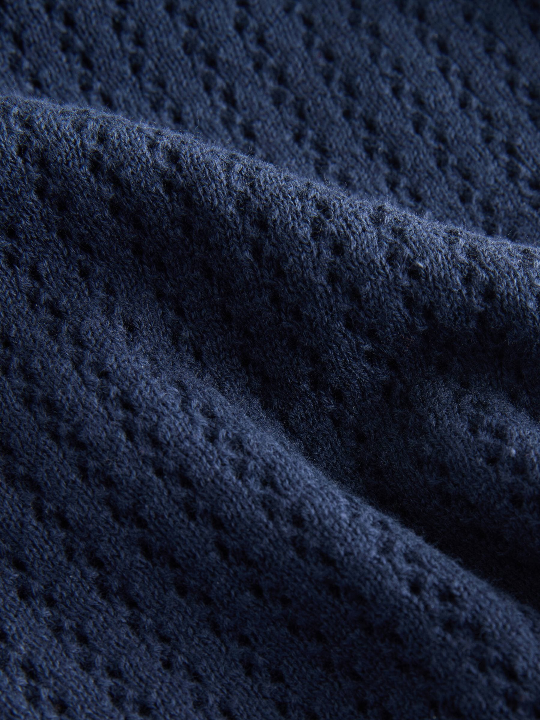 Dsiney Kidz - Navy Blue Knitted Button Through Polo Shirt (3-16yrs) image 8