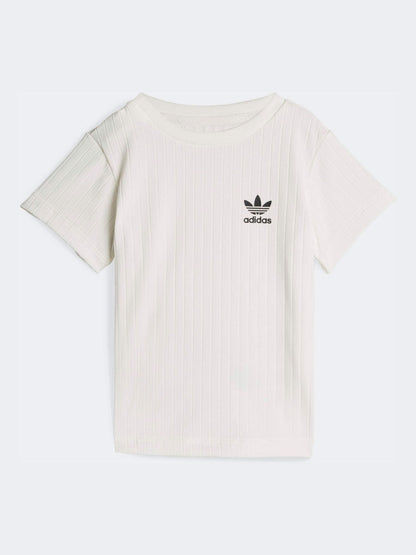 adidas Originals Green T-Shirt and Shorts Wide Rib Infant Set image 2