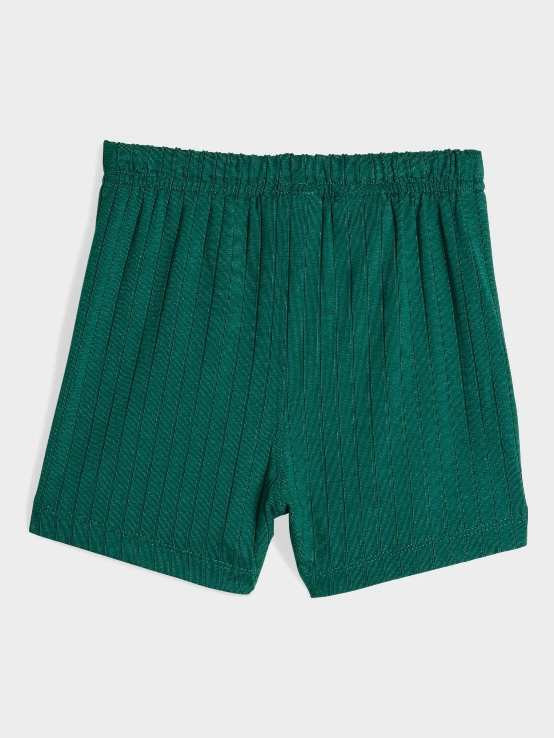 adidas Originals Green T-Shirt and Shorts Wide Rib Infant Set image 4