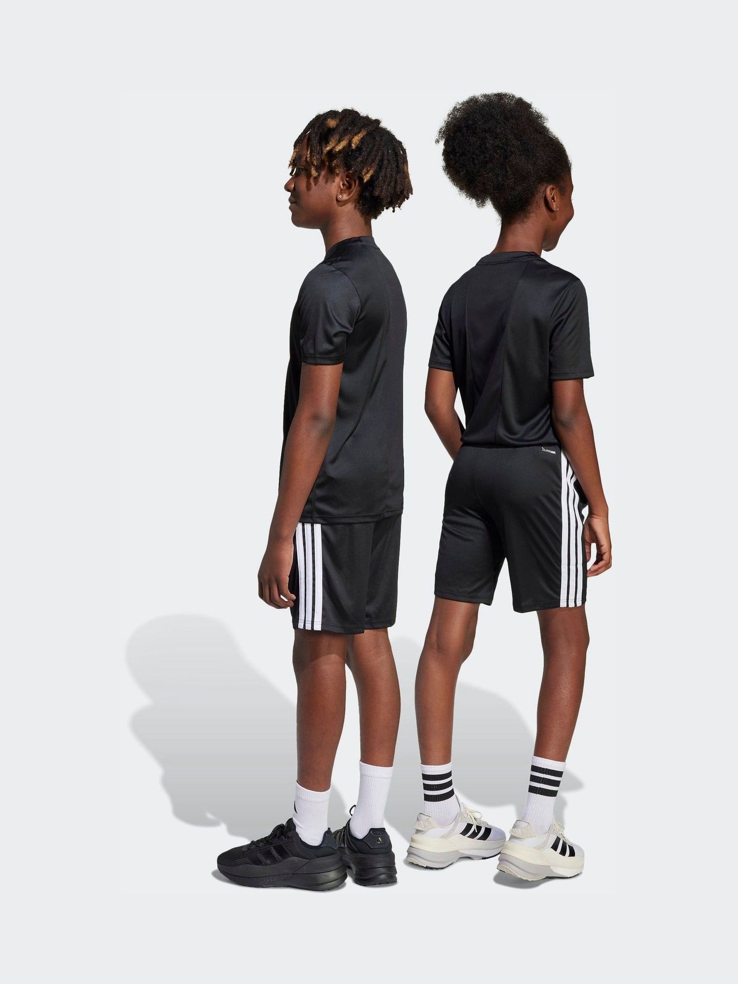 Dsiney Kidz - adidas Black/White Train Essentials 3-Stripes Kids T-Shirt & Shorts Set image 2
