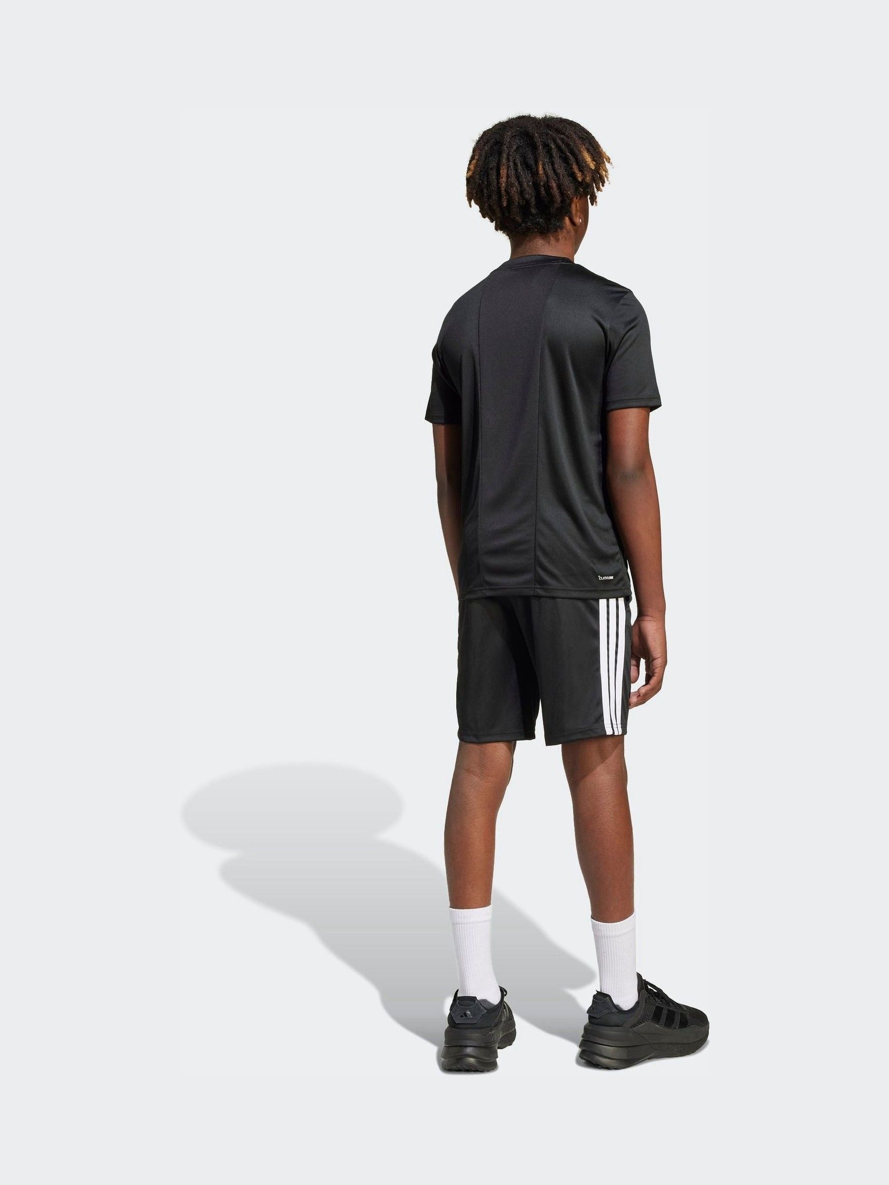 Dsiney Kidz - adidas Black/White Train Essentials 3-Stripes Kids T-Shirt & Shorts Set image 3