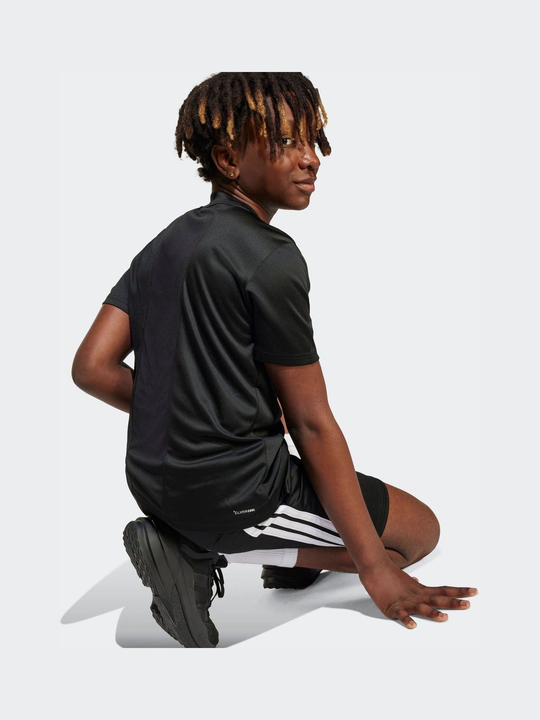 Dsiney Kidz - adidas Black/White Train Essentials 3-Stripes Kids T-Shirt & Shorts Set image 5