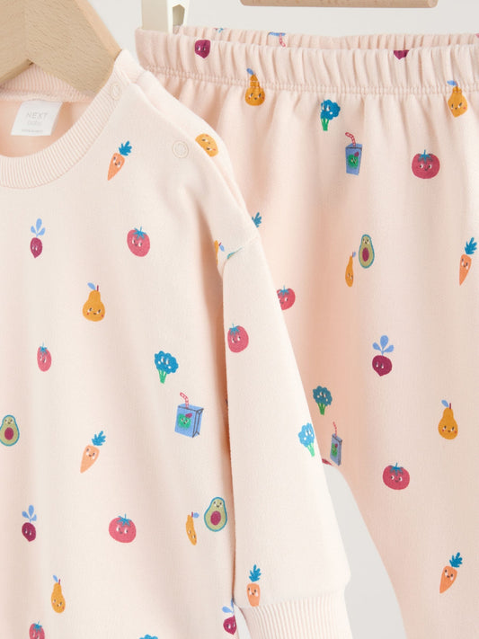 Bright Veg Print Sweat Top and Joggers Baby Set (0mths-2yrs) (0mths-2yrs) image 3